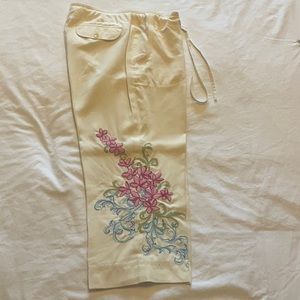 Silk embellished crop pant